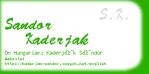 sandor kaderjak business card